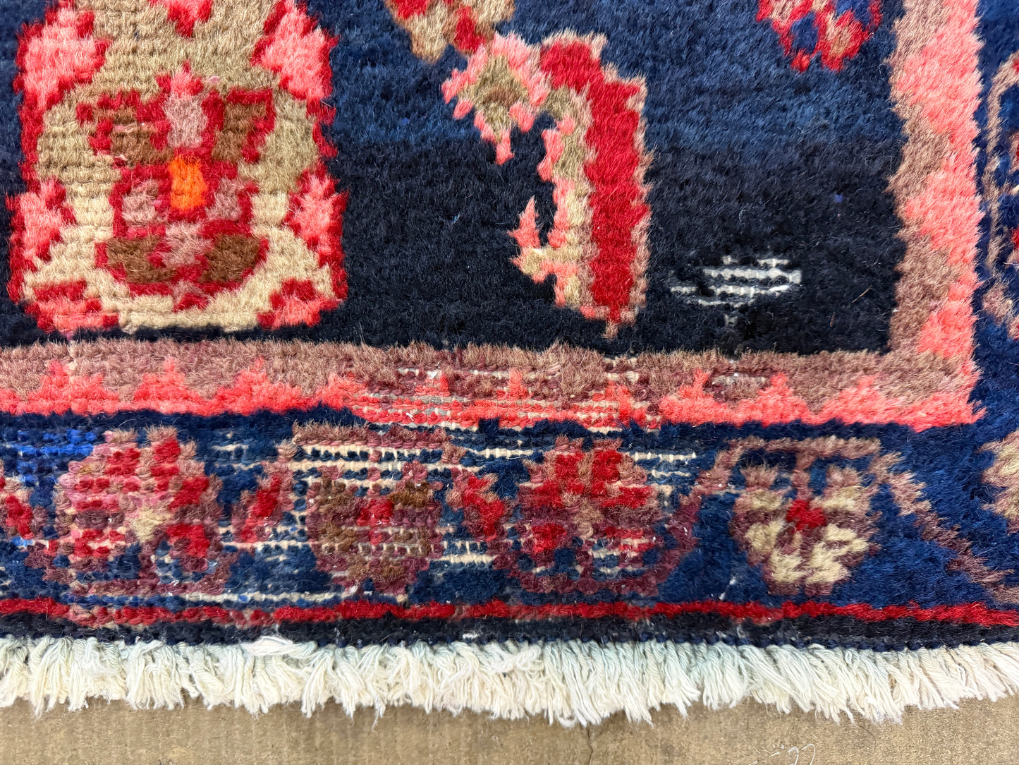 3’6”x4’11” Antique Hand-Knotted Wool Hamadan Persian Rug 3x5 Floral Handmade Carpet