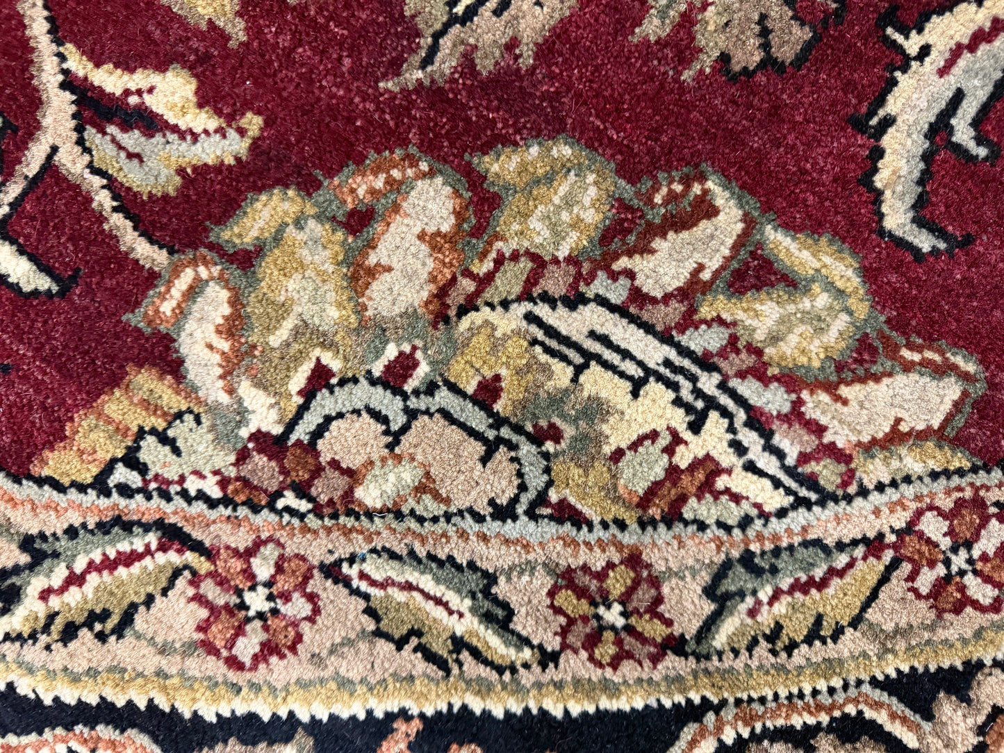 9’ Diameter Hand-Knotted Wool Indian Round Oriental Rug - 9x9 Handmade Carpet