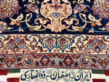 Antique Hand-Knotted Persian Isfahan Rug - Signed Zolfaghari - 8’10”x12’4”