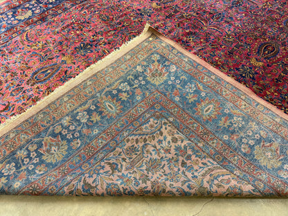 10’4”x16’4” Antique Hand-Knotted Fine Manchester Wool Persian Kashan Area Rug