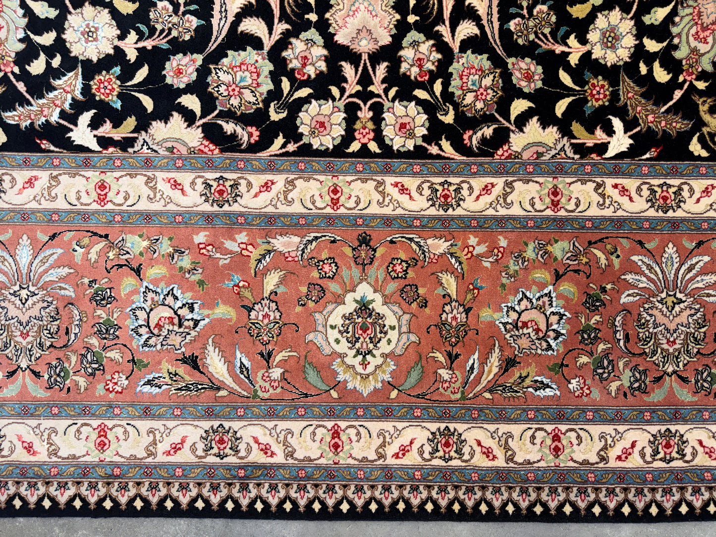 Hand-Knotted 60 Raj Persian Tabriz Rug - 10’x12’9”