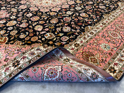 Hand-Knotted 50 Raj Persian Tabriz Rug - 9’11”x12’11”