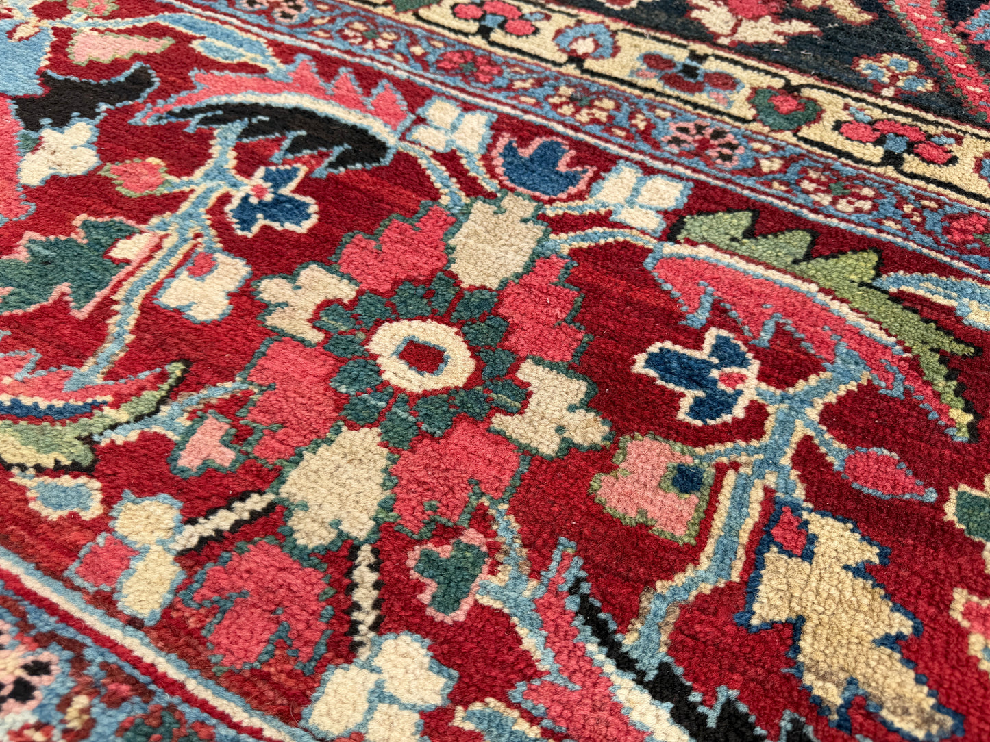 Hand-Knotted Antique Persian Heriz Rug - 12’6”x22’6”