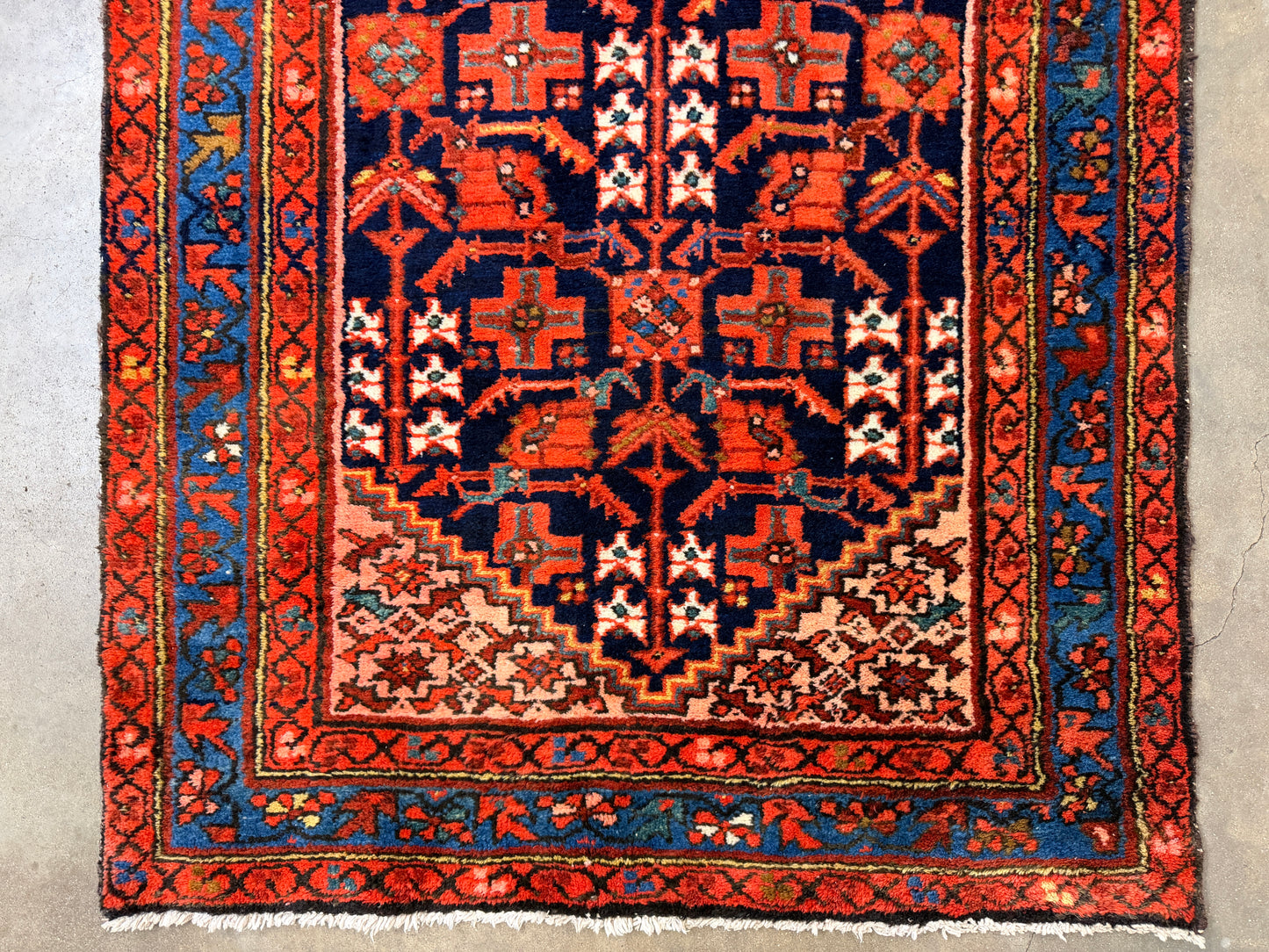 Hand-Knotted Malayer Runner - 3’4”x13’8”