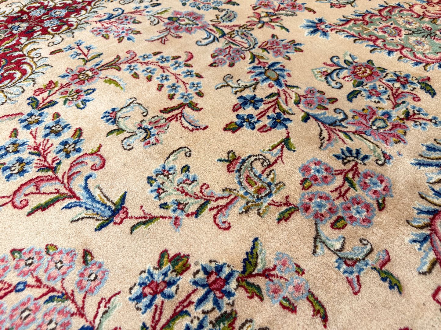 10’2”x13’9” Hand-Knotted Persian Kerman Signed Area Rug