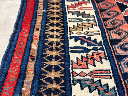 Antique Hand-Knotted Kazak Rug - 4’2”x5’6”