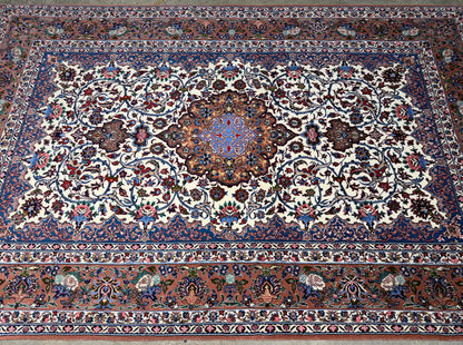 Hand-Knotted Persian Isfahan Rug - 5’3”x8’1”