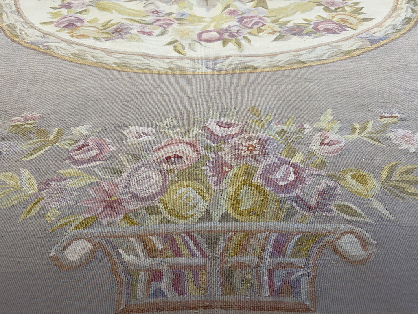 Antique Flatweave Aubusson Rug - 8’x10’