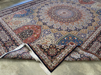 Hand-Knotted 60 Raj Persian Tabriz Rug - Dome Design - 10’x13’4”