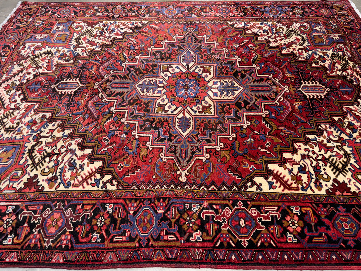 Hand-Knotted Persian Heriz Rug - 7’3”x9’9”