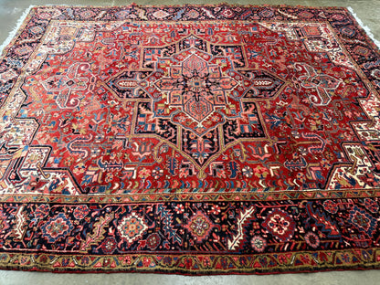 Hand-Knotted Persian Heriz Rug - 8’7”x11’