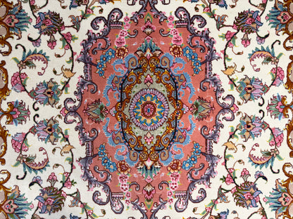 Hand-Knotted 60 Raj Persian Tabriz Rug - 4'11"x6'9"
