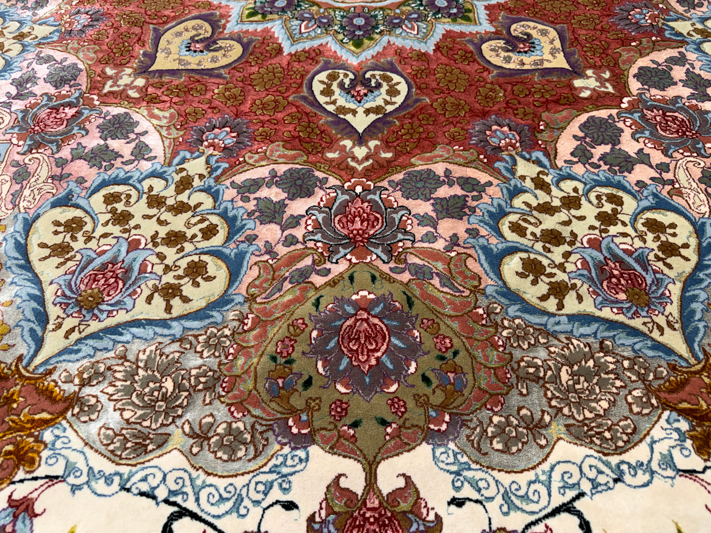 13’x19’10” Very Fine Hand-Knotted 80 Raj Persian Tabriz Rug - Signed