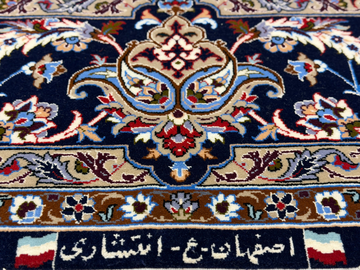 Hand-Knotted Persian Isfahan Rug - Signed Enteshari - 5’x7’9”