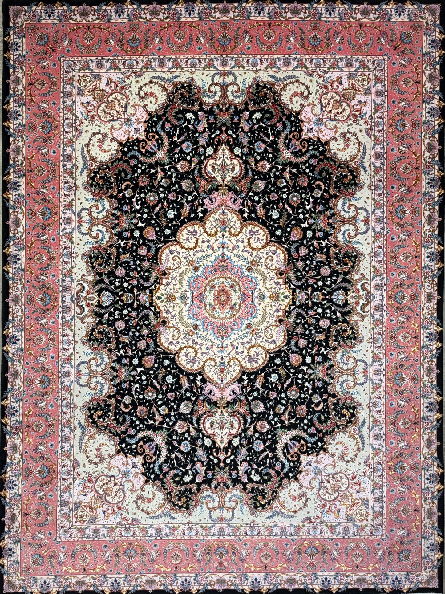 Hand-Knotted 70 Raj Persian Tabriz Rug - Signed Faizi - 9’10”x13’4”
