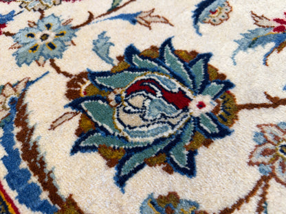 9’9”x13’1” Antique Hand-Knotted Persian Kashan All-over Signed Sanaee Area Rug