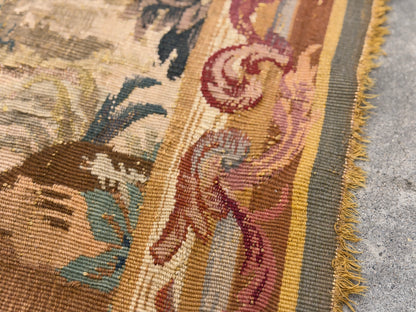 Antique Handmade French Tapestry - 4'4”x6'11”