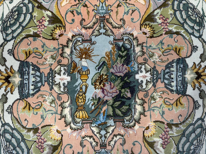 Hand-Knotted 60 Raj Persian Tabriz Rug - 6'8"x10'