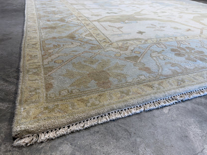 8’1”x9’10” Hand-Knotted Wool Oushak Area Rug