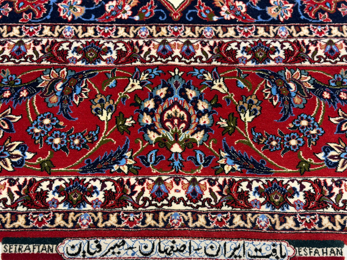 Hand-Knotted Persian Isfahan Rug - Signed Seirafian - 6’6”x10’2”