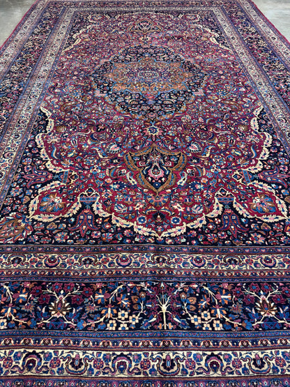 Hand-Knotted Persian Mashad Rug - 11’6”x17’7”