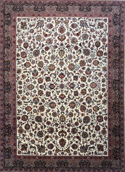 9’5”x12’6” Very Fine Hand-Knotted Persian Mashad 70 Raj Area Rug