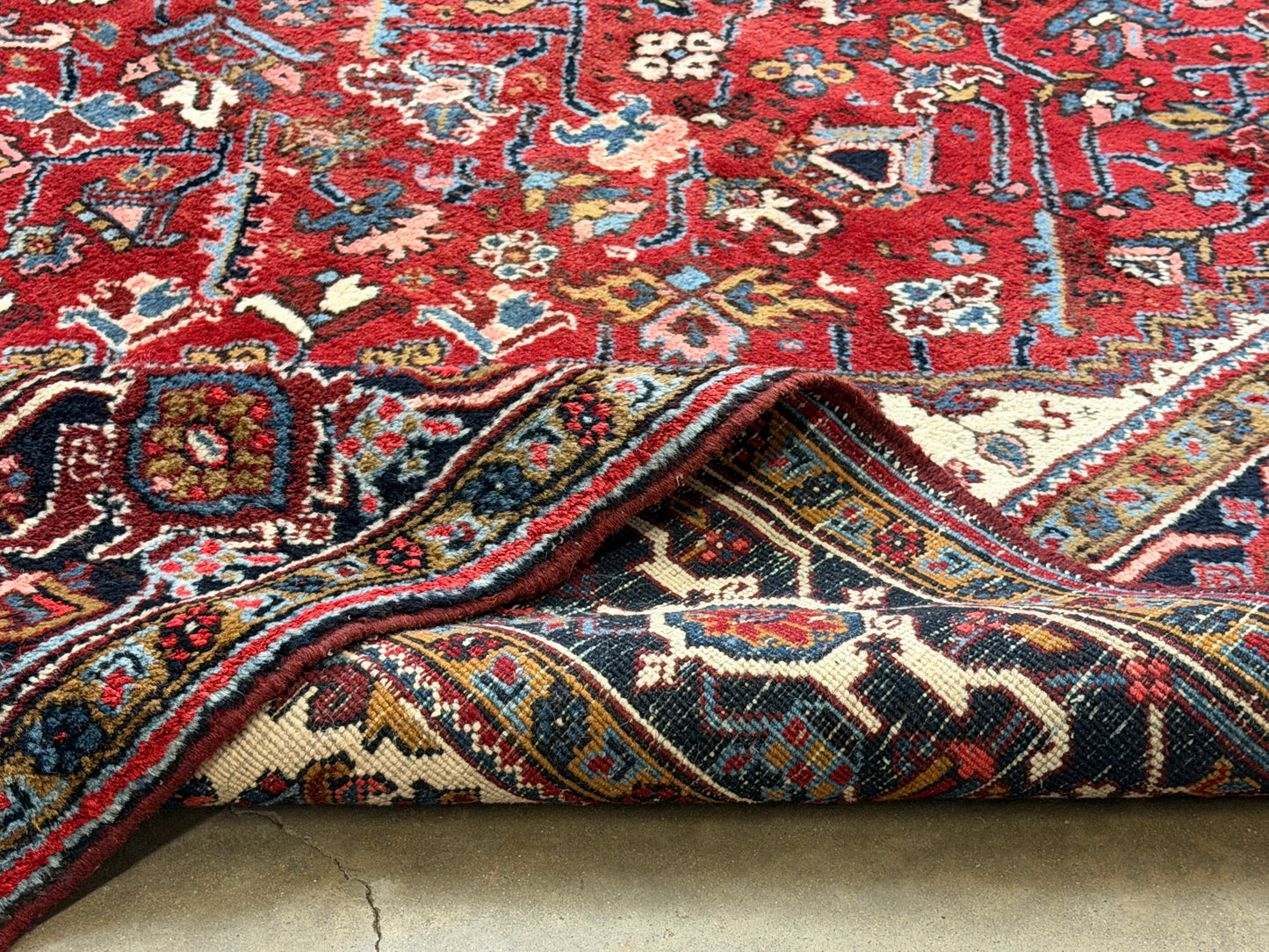 Hand-Knotted Persian Heriz Rug - 10’6”x16’6”