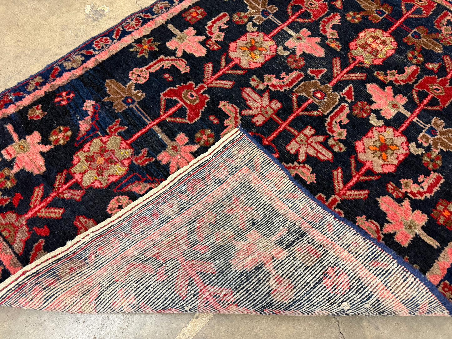 3’6”x4’11” Antique Hand-Knotted Wool Hamadan Persian Rug 3x5 Floral Handmade Carpet