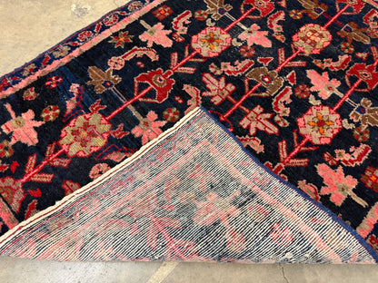 3’6”x4’11” Antique Hand-Knotted Wool Hamadan Persian Rug 3x5 Floral Handmade Carpet