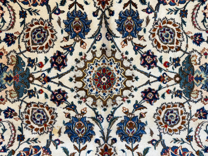 10'5"x13'8" Hand-Knotted Wool All-over Kashan Persian Rug