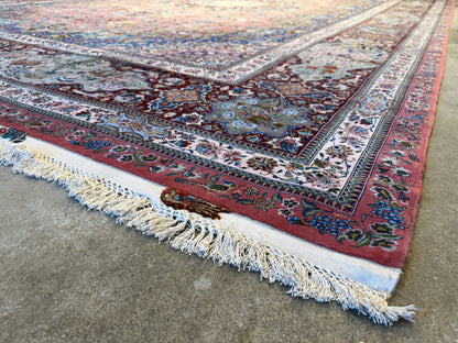 11’7”x17’2” Very Fine Hand-Knotted Signed Persian Tabriz Pictorial Area Rug