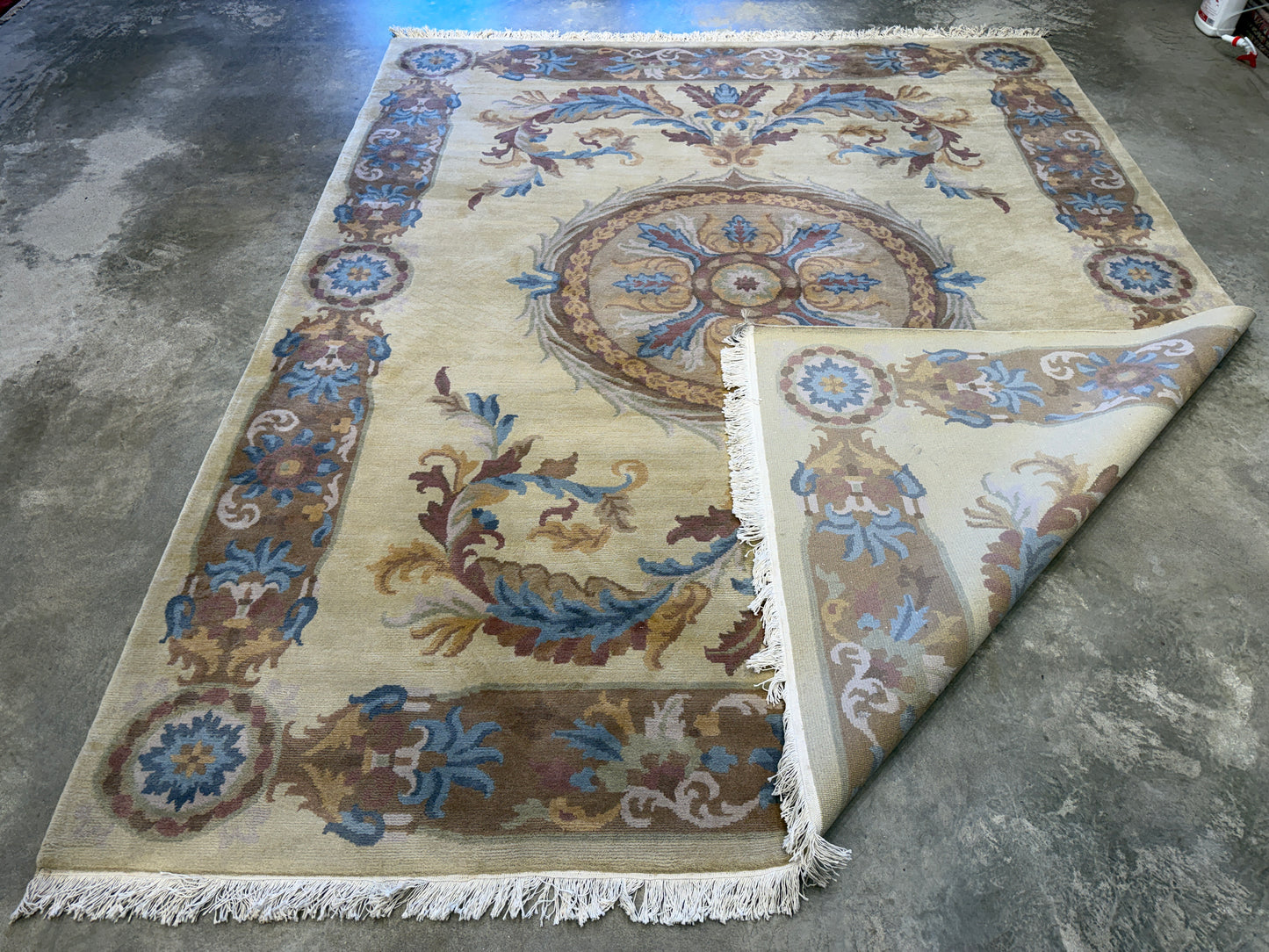 8’x9’10” Hand-Knotted Wool Aubusson Area Rug