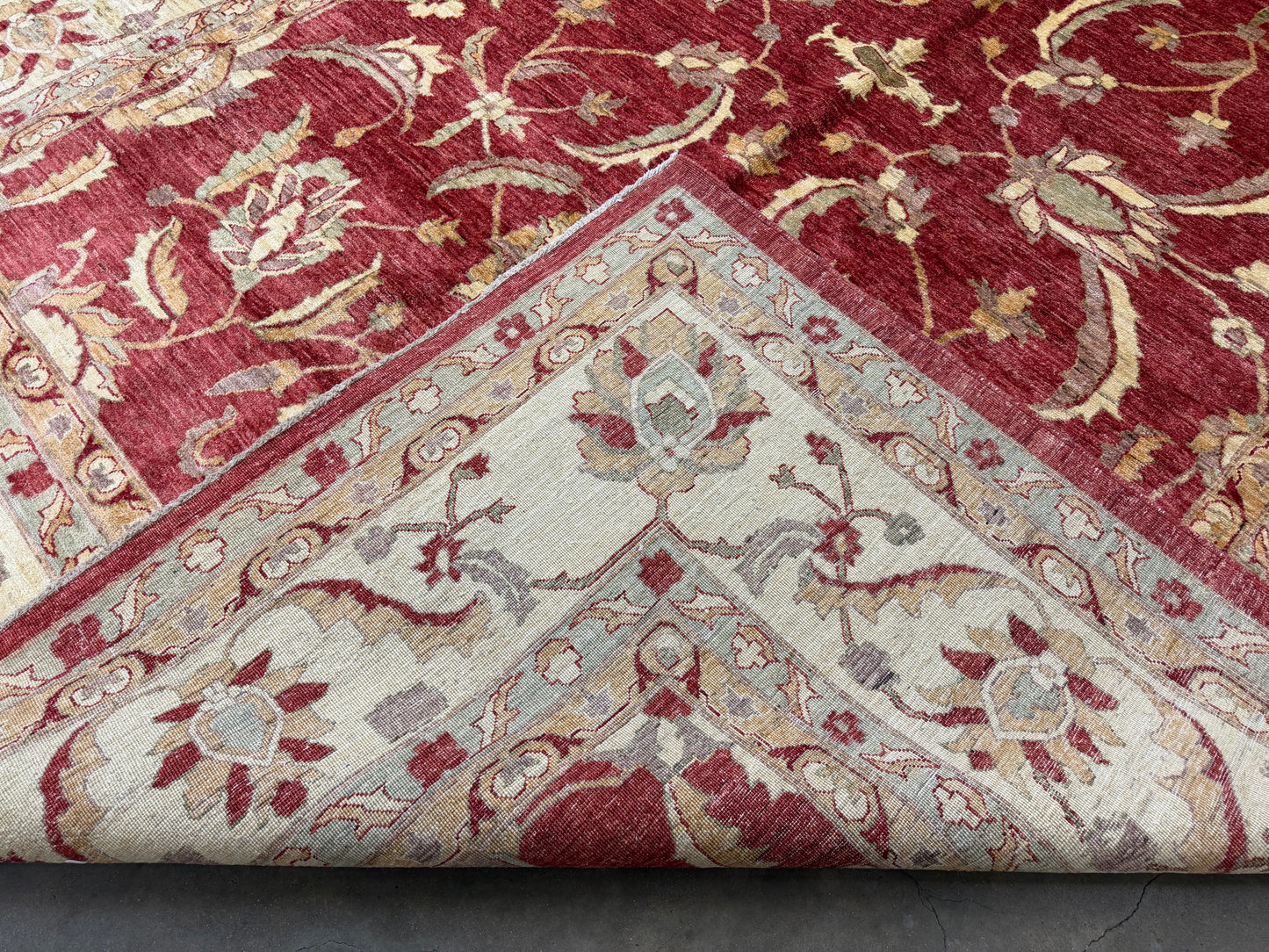 10’9”x14’6” Hand-Knotted Wool Agra Rug Handmade All-over Area Carpet