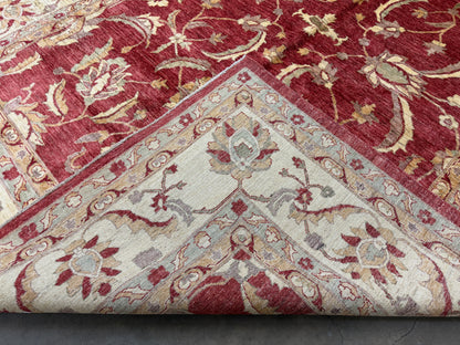 10’9”x14’6” Hand-Knotted Wool Agra Rug Handmade All-over Area Carpet