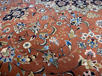 Hand-Knotted 60 Raj Persian Tabriz Rug - 9’9”x13’