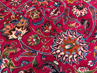 11’6”x16’5” Hand-Knotted Very Fine Wool Persian Mashad Signed Area Rug Handmade