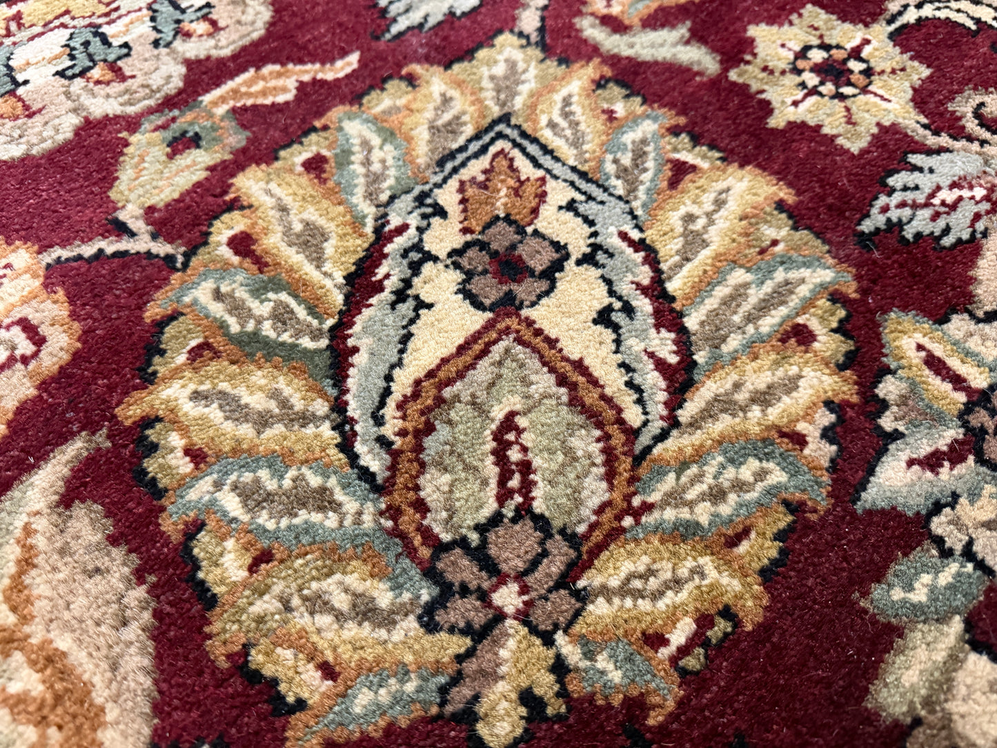 9’ Diameter Hand-Knotted Wool Indian Round Oriental Rug - 9x9 Handmade Carpet