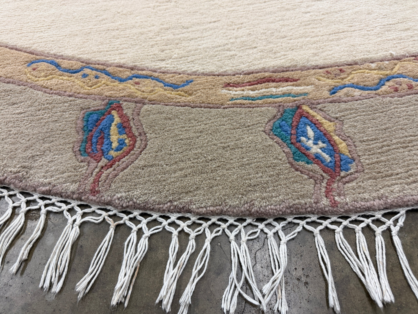 8’ Diameter Hand-Knotted Wool Indian Round Gabbeh Rug - 8x8 Handmade Carpet