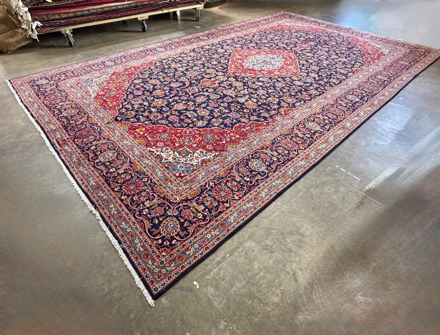 10’3”x16’8” Hand-Knotted Handmade Signed Miraftab Wool Persian Kashan Area Rug