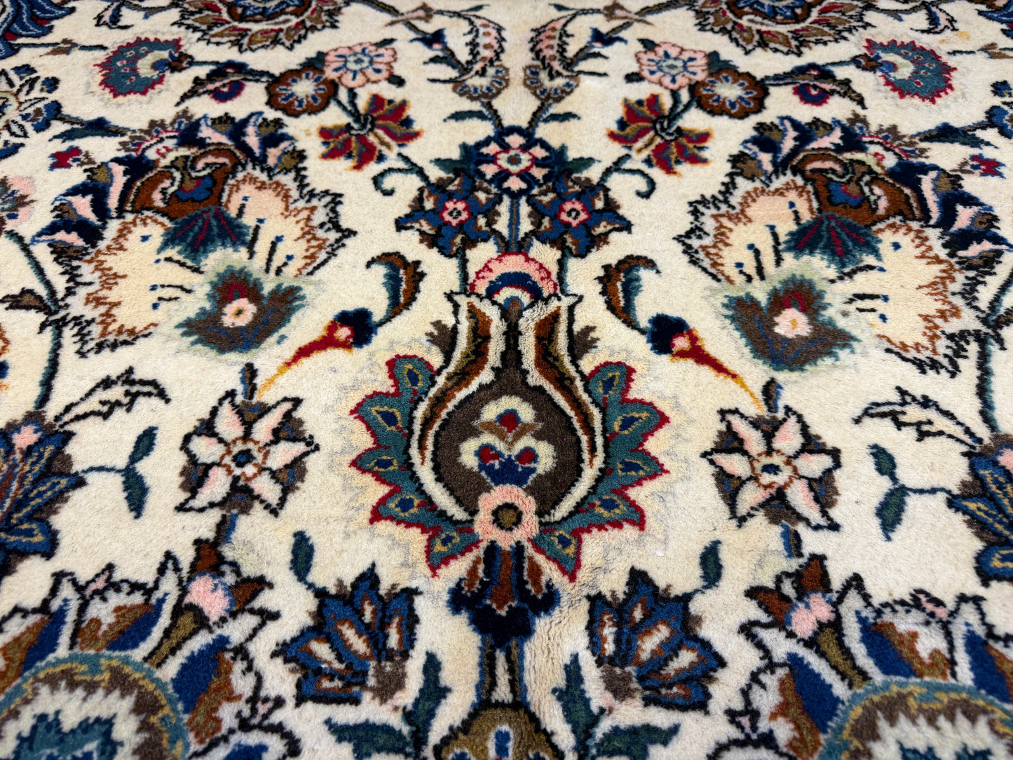 10'5"x13'8" Hand-Knotted Wool All-over Kashan Persian Rug