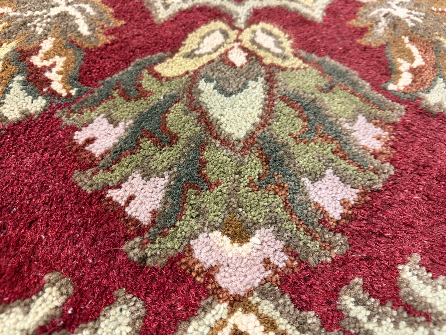 8’ Diameter Hand-Knotted Wool Indian Round Oriental Rug - 8x8 Handmade Carpet