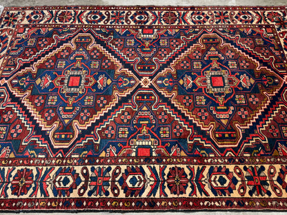 Antique Hand-Knotted Bakhtiari Rug - 5’5”x8’4”