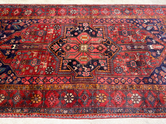 Antique Hand-Knotted Persian Bidjar Rug - 4’3”x7’7”