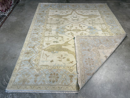 8’1”x9’10” Hand-Knotted Wool Oushak Area Rug
