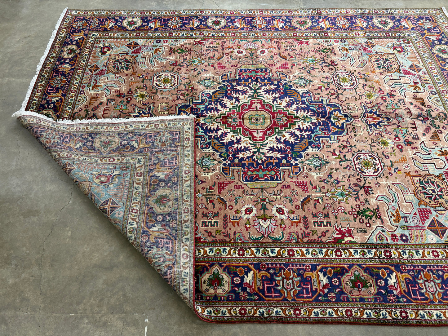 9’8”x13’ Hand-Knotted Persian Tabriz Area Rug
