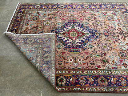9’8”x13’ Hand-Knotted Persian Tabriz Area Rug