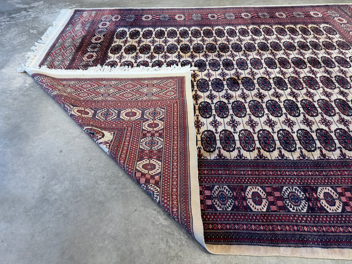 8’2”x10’2” Hand-Knotted Wool Bokhara Area Rug
