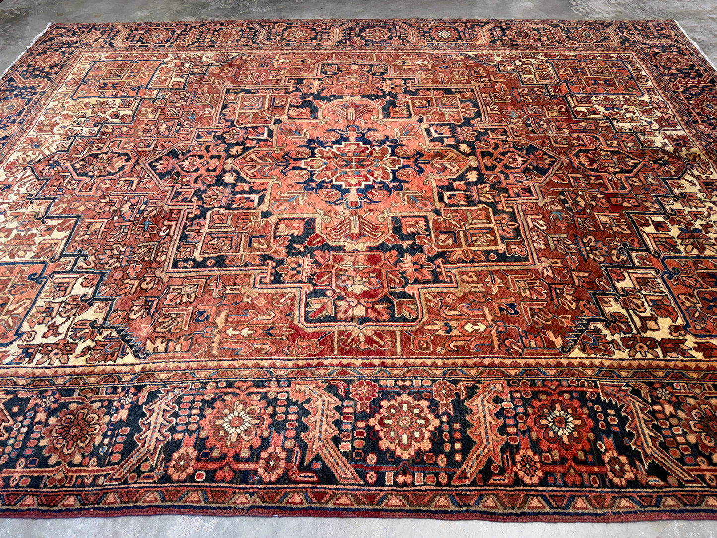 9’4”x12’4” Hand-Knotted Persian Heriz Ahar Area Rug