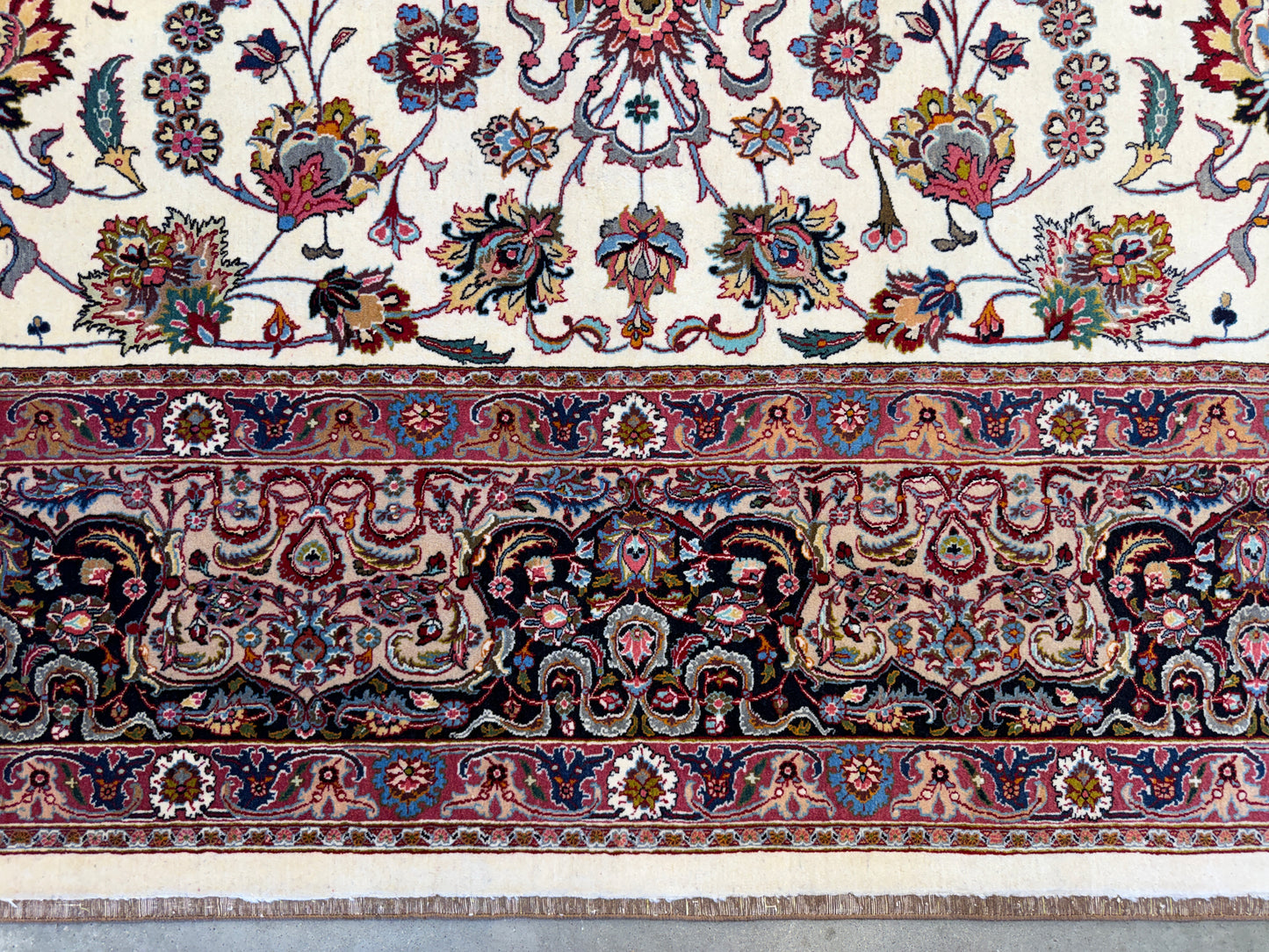 9’5”x12’6” Very Fine Hand-Knotted Persian Mashad 70 Raj Area Rug