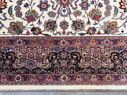 9’5”x12’6” Very Fine Hand-Knotted Persian Mashad 70 Raj Area Rug